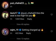 Sajid Mahmood also left a comment on Yuzvendra Chahal's recent Instagram post.